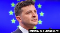 President Volodymyr Zelenskiy said Ukraine would continue to fight corruption. Visa liberalization with the EU is contingent on Kyiv fighting endemic corruption. 