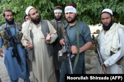 Afghan Taliban militants in Jalalabad in June. A recent U.S. military report said Taliban control over Afghanistan has increased in recent months.