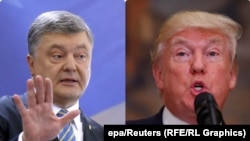 Ukrainian President Petro Poroshenko (left) is due to meet U.S. President Donald Trump at the White House on June 20. (combo photo)