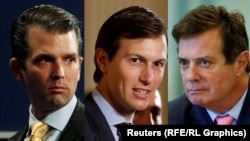 Donald Trump Jr. (left), Jared Kushner (center), and Paul Manafort