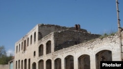 A war-ravaged building in Shushi, Nagorno-Karabakh