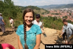 Volunteer digger Marie Sofie has made three visits to the Visoko site.