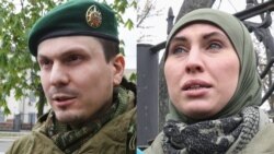 A composite photo of Adam Osmayev (left) and his late wife, Amina Okuyeva