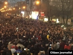 Protesters took to the streets of Zanjan.