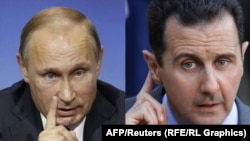 Russian President Vladimir Putin (left) and his Syrian counterpart, Bashar al-Assad: