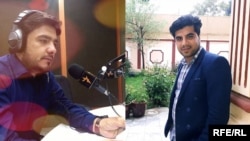 RFE/RL journalists Sabawoon Kakar (left) and Abadullah Hananzai