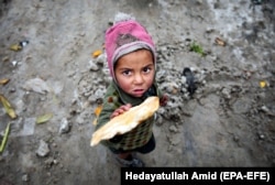 An Afghan child living in a camp for Internally Displaced People (IDPs) in Kabul. (file photo)