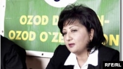 Nigora Hidoyatova, the outspoken leader of the unregistered Free Peasants Uzbek opposition party.