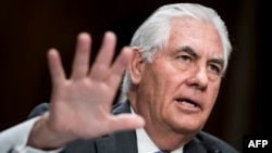 U.S. Secretary of State Rex Tillerson speaks during a hearing of the Senate Foreign Relations Committee in Washington on June 13. 