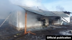 The fire on February 3 raced through a one-story house in the village of Ostemir, 50 kilometers from Almaty, the Interior Ministry's Emergencies Committee said.