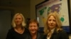 Belarusian activists (left to right) Tatsiana Reviaka, Zhanna Litvina, and Natalya Pinchuk at the Washington office of Freedom House. 