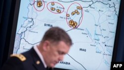 Lieutenant General William Mayville briefs reporters on U.S.-led air strikes in Syria. Mayville says the Khorasan Group is "establishing roots in Syria in order to advance attacks against the West."