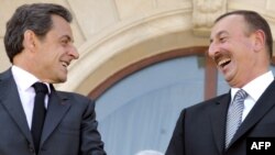 French President Nicolas Sarkozy (right) met with his Azerbaijani counterpart Ilham Aliyev (left) on a visit to Baku in October.