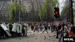 Postelection demonstrations turned violent in Chisinau on April 7.