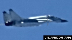 A picture released by U.S. AFRICOM on May 26 reportedly shows a Russian Mig-29 Fulcrum jet flying over Libya.