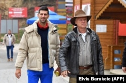 No. 1-ranked Novak Djokovic (left) with Bosnian-American businessman Semir Osmanagic in Visoko in October.