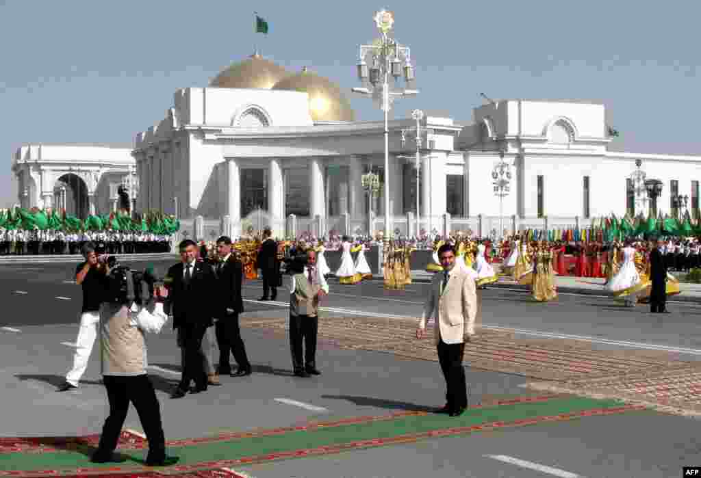 President Gurbanguly Berdymukhammedov attends an inauguration ceremony for the presidential palace complex in Ashgabat in 2011.