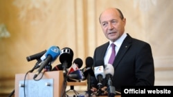 Romanian President Traian Basescu (pictured) has a secret plan to annex Moldova, says Russian Deputy Prime Minister Dmitry Rogozin.