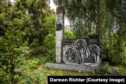 Teremtsi, Ukraine. This monument was built on the site of a Nazi-run prison where several local partisans were executed. An engraved poem reads: “In the memory of the stone/In the memory of the heart/Each of these names will never be erased.”