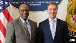 U.S. Trade Representitive Ron Kirk (left, with Russian Deputy Prime Minister Igor Shuvalov) said repealing the Jackson-Vanik amendment would ensure that U.S. companies will benefit from Russia's entry into the World Trade Organization.