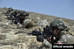 Azerbaijani special forces take part in Azerbaijani-Turkish military exercises on August 9.