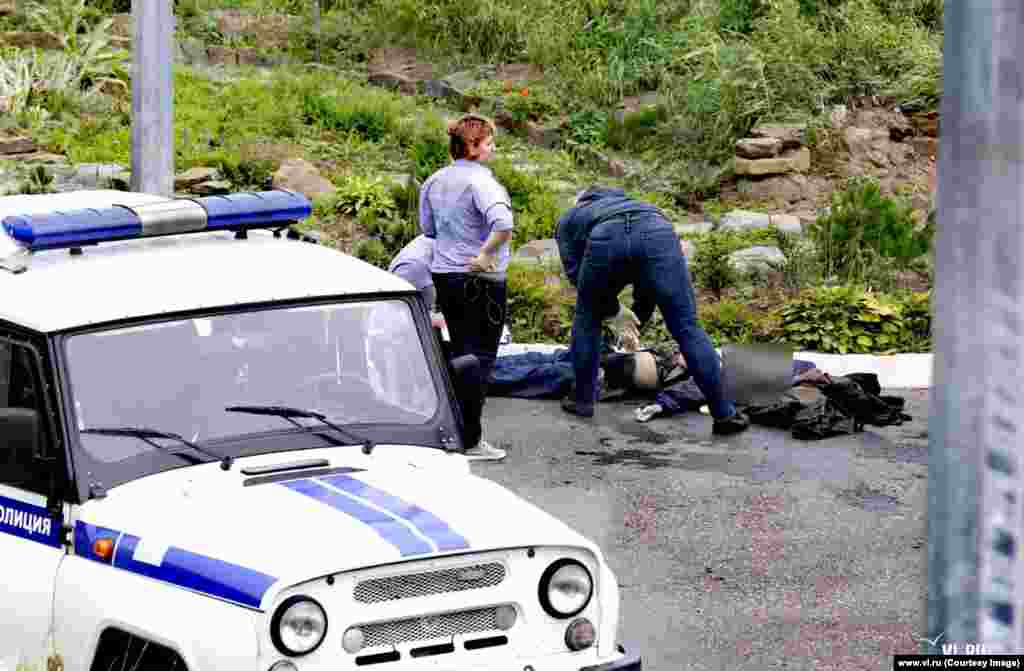 The body recovered from the Russky Island shipwreck. Local police contacted by RFE/RL declined to comment on the causes of death of the recently discovered bodies, but exposure and malnutrition are believed to have killed fishermen discovered in similar situations along the coast of Japan.