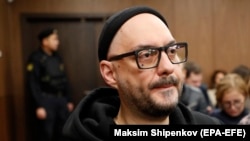 Kirill Serebrennikov attends a court hearing in Moscow on November 1.