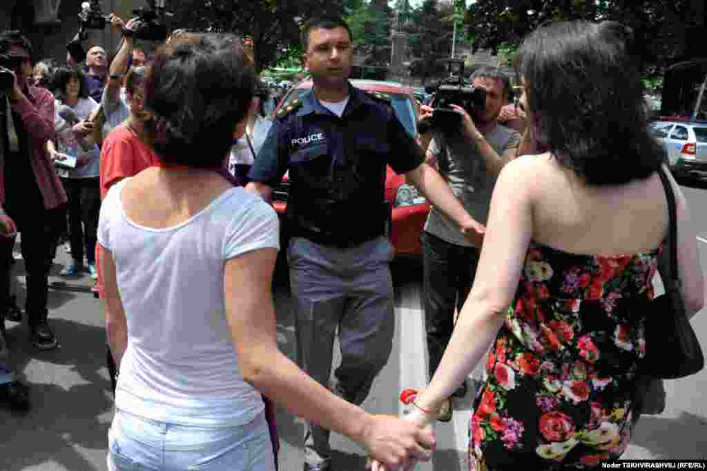 Georgian police intervened to stop the violence. There were no reports of any serious injuries.