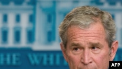 U.S. President George W. Bush speaks at his final press conference.