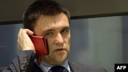 Ukrainian Foreign Minister Pavlo Klimkin during negotiations held in Brussels.