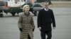 The president of the European Commission, Ursula von der Leyen (left), and Finnish Prime Minister Petteri Orpo attend a press briefing in eastern Finland on April 19. 