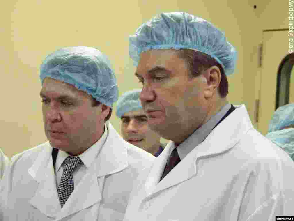 During a visit to a chemical plant in Donetsk in 2002.