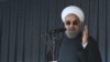 Iranian President Hassan Rohani giving a speech during a visit to the eastern province of Khorasan in late December.