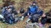 Migrants' belongings lay scattered in the forest near the Belarusian-Polish border near Hajnowka, Poland.