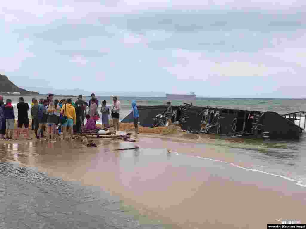 Once the tide retreated, a Korean-speaking man was rescued from inside on August 29 after an excavator crunched through the wooden hull. The survivor was hauled out &ldquo;all skinny, with red eyes,&rdquo; according to a witness.