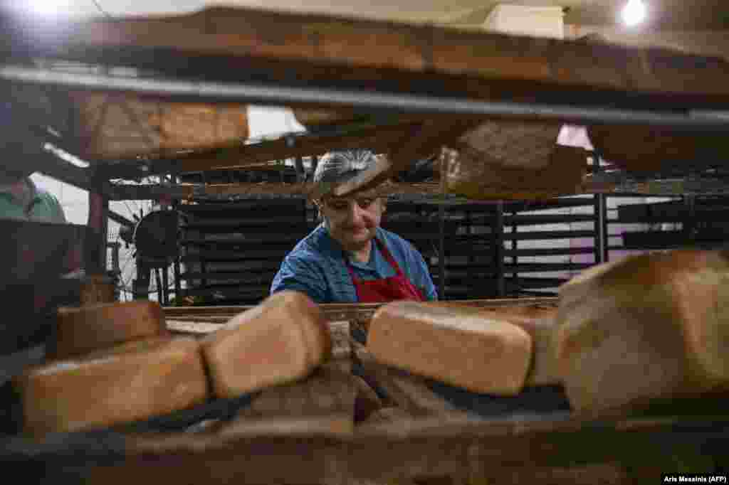 Lena Ghevondian, a 55-year-old baker, says she has worked 12 hours every day at the bakery since the latest outbreak of fighting. &nbsp;