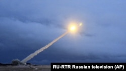 What President Vladimir Putin said is Russia's new nuclear-powered intercontinental cruise missile is test-launched on March 1, 2018.