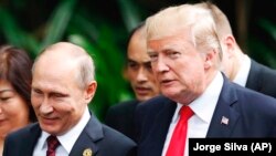 The upcoming summit between U.S. President Donald Trump (left) and Russian President Vladimir Putin (right) has many people worried in Kyiv. (file photo)