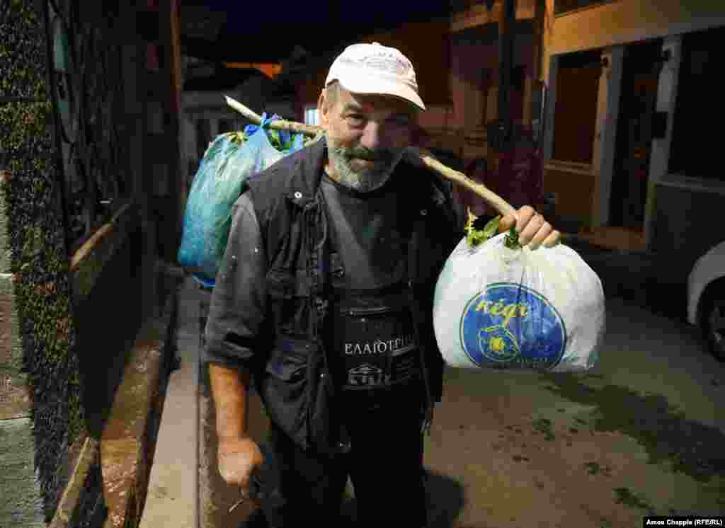 Michaelis&nbsp;Bupakash, on his way home from the&nbsp;taverna&nbsp;after&nbsp;coffee and a smoke.&nbsp;For the 59-year-old handyman, today&#39;s&nbsp;migrants are a reminder of his own ancestors, who fled to Greece&nbsp;from&nbsp; Anatolia.&nbsp;He says he has no bitterness toward the Afghan migrants who stripped his garden of vegetables, adding, &quot;They did it because they were hungry.&quot;