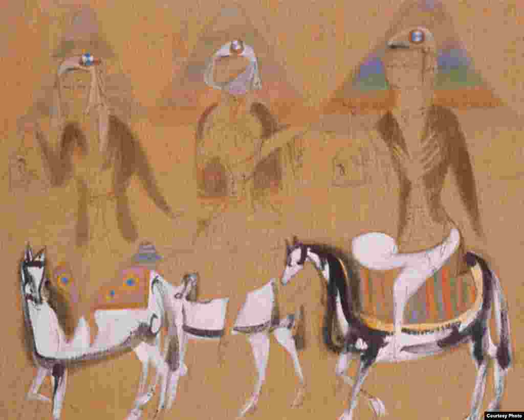 &quot;Horsewoman from Turfan&quot; (oil on canvas)