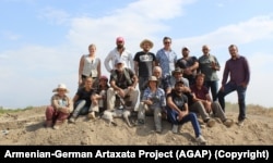 The Armenian-German Artaxata project team photographed during the 2019 dig.