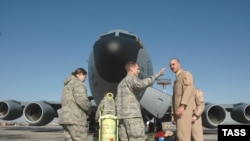 U.S. servicemen at the Manas air base in Kyrgyzstan