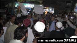 Pakistani activists protest in Swat on May 27.