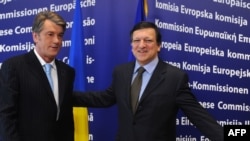 The EU and Commission President Jose Manuel Barroso (right) will unveil the Eastern Partnership reaching out to Ukraine and five other former Soviet states.