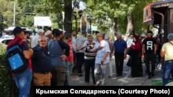 Outside the Southern Military Regional court in the city of Rostov-on-Don before the verdict on September 16 