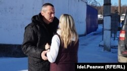 Danis Safargali was met outside the prison in the Kirov region by his wife on March 4.