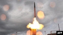 A U.S. defensive missile launches from the Pacific Missile Range in 2008