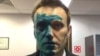 Russian opposition leader Aleksei Navalny says his eyesight might be impaired after his face was splashed with a green "zelyonka" antiseptic. (file photo)