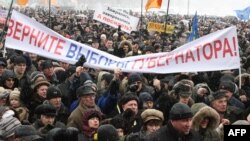 As many as 10,000 people rallied in Kaliningrad in January.