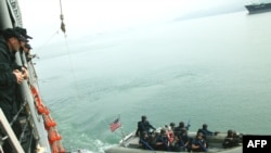 U.S. naval troops hold joint training exercises with the Georgian Coast Guard in Batumi in April